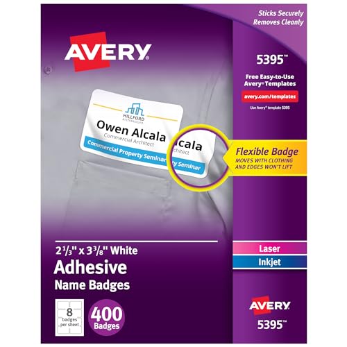 Avery Flexible Printable Name Tags (5395)