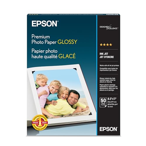 Epson Premium Photo Paper GLOSSY (8.5x11, 50 Sheets)
