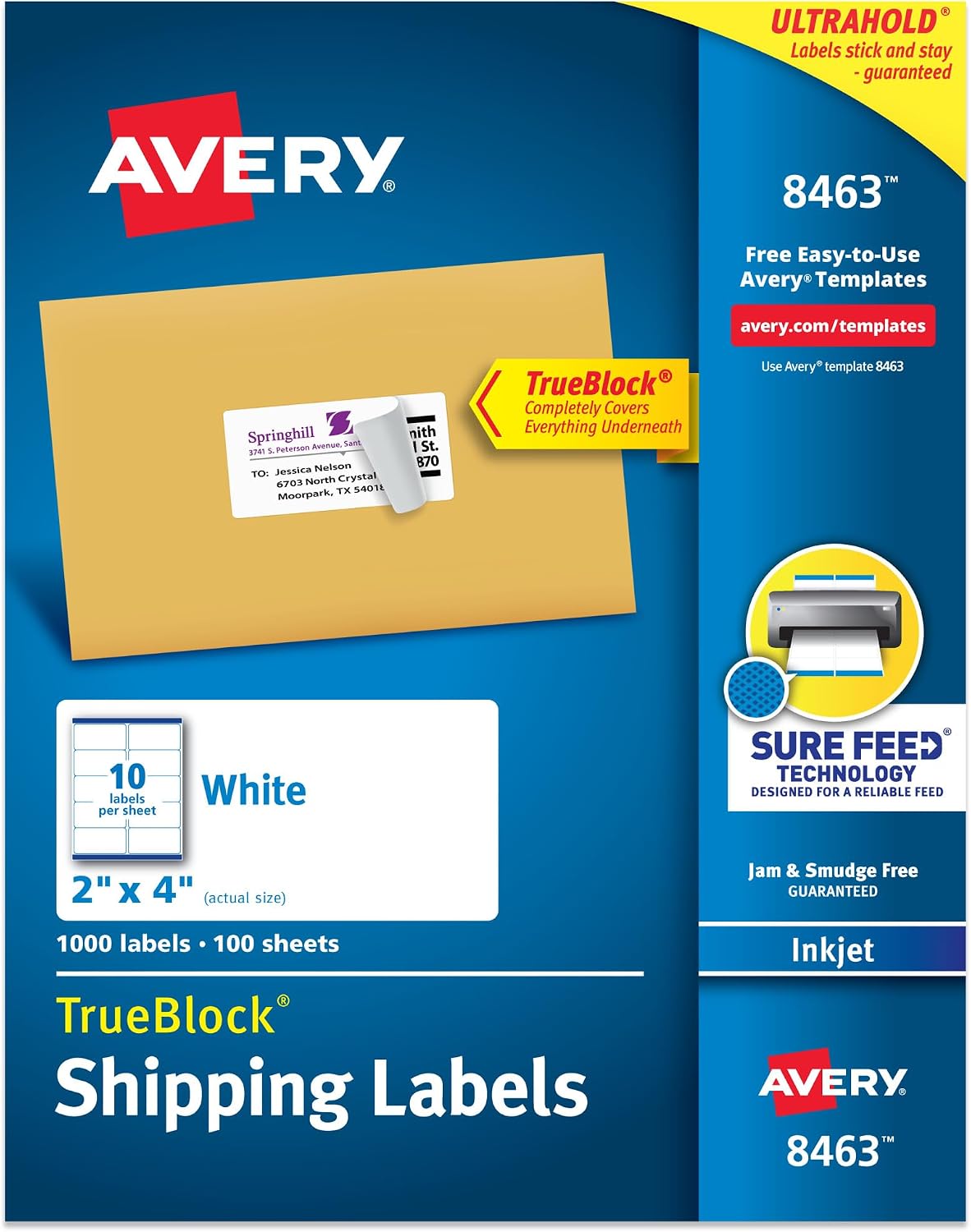 Avery Printable Shipping Labels 8463