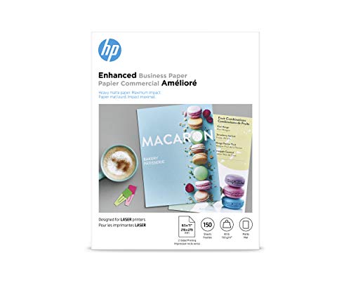 HP Enhanced Business Paper, Matte, 8.5x11 in, 40 lb, 150 sheets, works with laser printers (Q6543A)