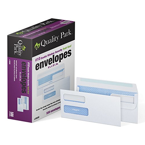 Quality Park #10 Double-Window Self-Seal Security Envelopes