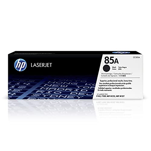 Original HP 85A Black Toner Cartridge | Works with HP LaserJet Pro P1102, P1109 Series, HP LaserJet Pro MFP M1212, M1217 Series | CE285A