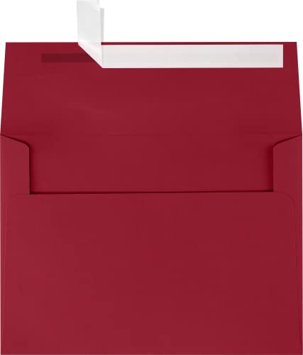 LUXPAPER A7 Invitation Envelopes for 5 x 7 Cards in 80 lb. Garnet, Printable Envelopes for Invitations, w/Peel and Press Seal, 1000 Pack, Envelope Size 5 1/4 x 7 1/4 (Red)