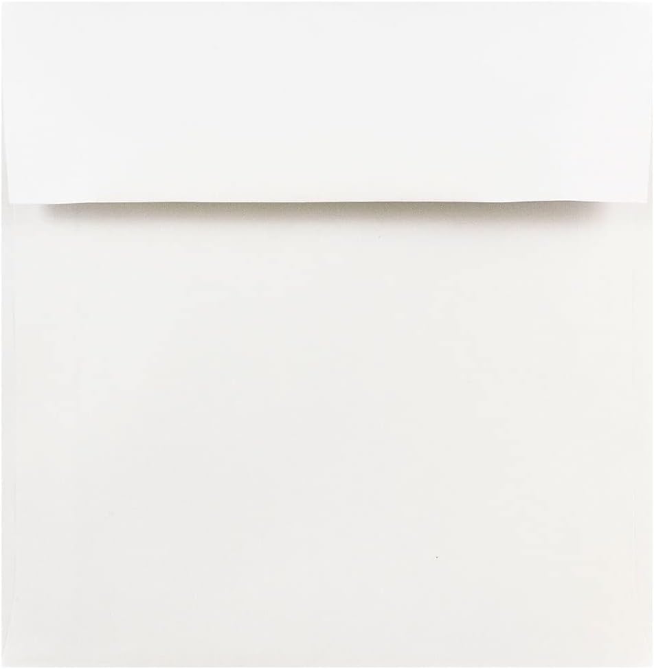 JAM PAPER 8 x 8 Square Invitation Envelopes with Peel and Seal Closure - White - Bulk 1000/Carton
