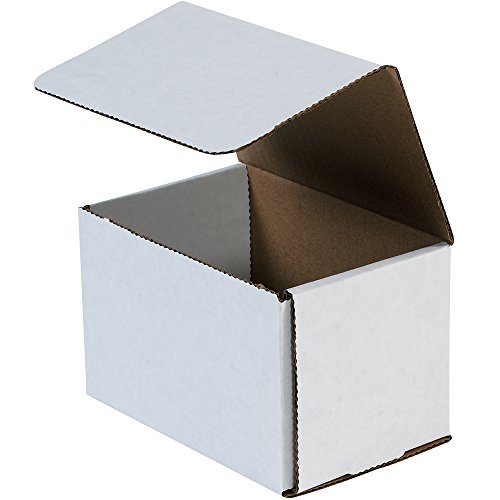 Aviditi White Corrugated Cardboard Mailing Boxes, 6" x 4" x 4" (Pack of 50) Crush-Proof Mailers, Small Cardboard Boxes for Shipping, Packing, Moving, and Storage