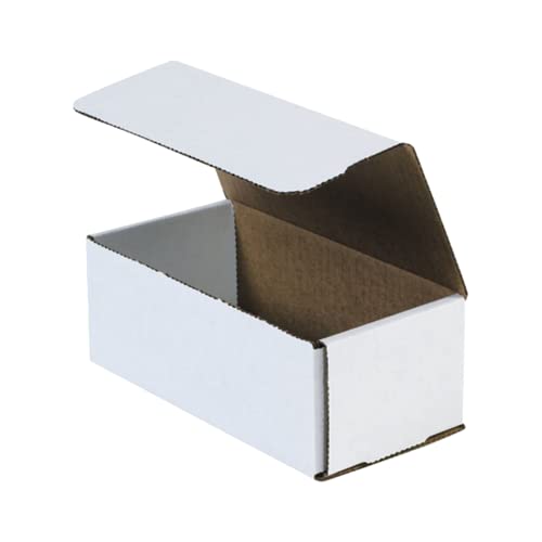 Aviditi White Corrugated Cardboard Mailing Boxes, 8" x 4" x 3" (Pack of 50) Crush-Proof Mailers, Small Cardboard Boxes for Shipping, Packing, Moving, and Storage