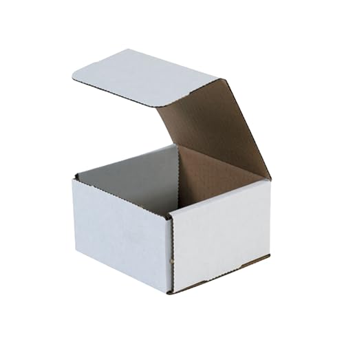 Aviditi White Corrugated Cardboard Mailing Boxes, 5" x 5" x 3" (Pack of 50) Crush-Proof Mailers, Small Cardboard Boxes for Shipping, Packing, Moving, and Storage