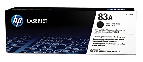 HP 83A Black Toner Cartridge | Works Laserjet Pro M201, Laserjet Pro MFP M125, M127, M225 Series | CF283A...