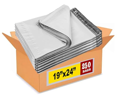 iMBAPrice 250 - 19x24 Premium Matte Finish White Poly Mailers Envelopes Bags (iMBA-7PM-250)