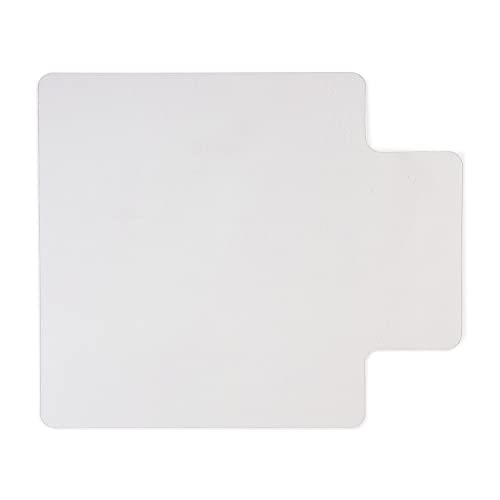 Staples Office Chair Mat, Clear Floor Mats with Lip, Hard Floors, Textured Underside, Extended Under-Desk Coverage, 53 x 45 Inch, Smooth Glide