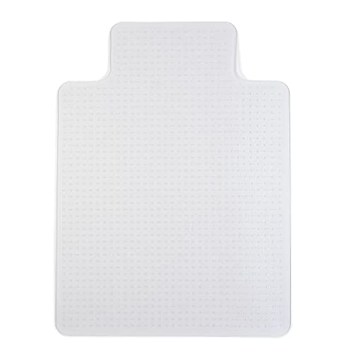 Staples Office Chair Mat, Clear Floor Mats with Lip, Medium-Pile Carpets, Extended Under-Desk Coverage, 48 x 36 Inch, Smooth Glide