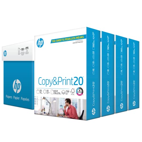 HP Printer Paper | 8.5 x 11 | 20 lb | 4 Bulk Pack