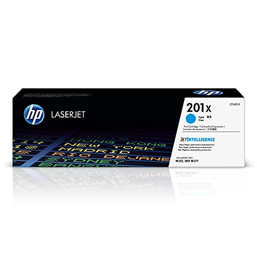 HP 201X Cyan High-yield Toner Cartridge | Works with HP Color LaserJet Pro M252, HP Color LaserJet Pro MFP M277 Series | CF401X