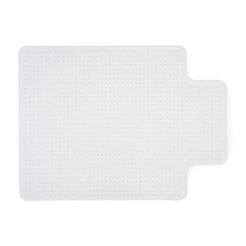 Staples Office Chair Mat, Clear Floor Mats with Lip, Low-Pile Carpets, Extended Under-Desk Coverage, 48 x 36 Inch, Smooth Glide