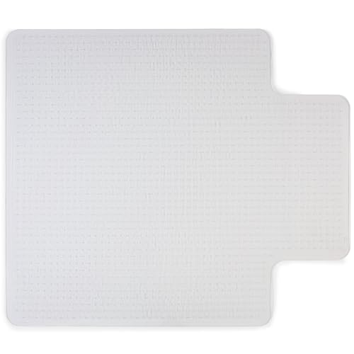 Staples Office Chair Mat, Clear Floor Mats with Lip, Low-Pile Carpets, Extended Under-Desk Coverage, 53 x 45 Inch, Smooth Glide