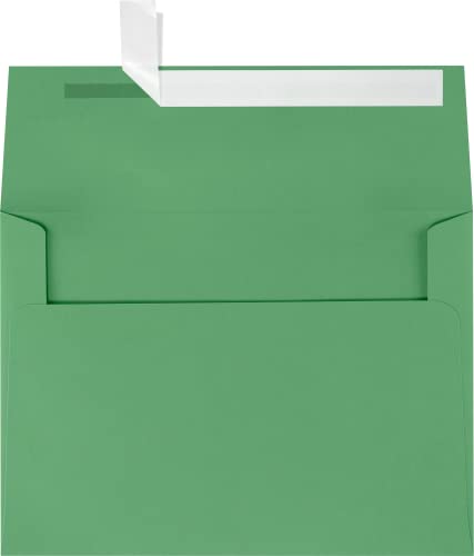 LUXPAPER A7 Invitation Envelopes for 5 x 7 Cards in 80 lb. Holiday Green, Printable Envelopes for Invitations, w/Peel and Press Seal, 500 Pack, Envelope Size 5 1/4 x 7 1/4 (Green)