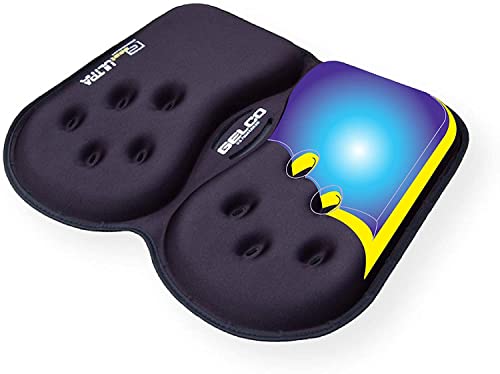 GSeat Ultra Orthopedic Gel and Foam Seat Cushion (Black)  for Coccyx, Back, Tailbone, Prostate, Postnatal, and Sciatica Pain/Discomfort  Office, Car, Chair, Travel