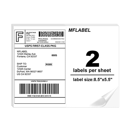 MFLABEL Half Sheet Laser/Inkjet Shipping Labels(8000Labels)