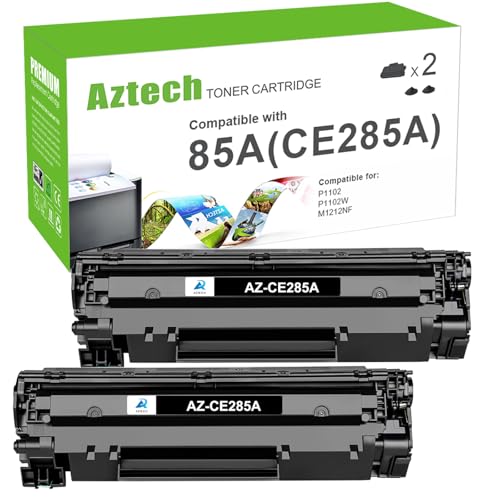 Aztech Compatible Toner Cartridge Replacement for HP CE285A 85A CE285 Laserjet Pro P1102W M1212nf M1217nfw P1100 M1210 (Black, 2-Pack)