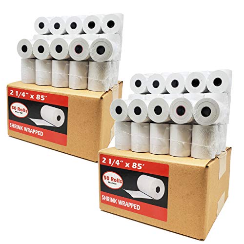 (100 Rolls) 2 1/4 x 85 Thermal Paper Receipt Rolls