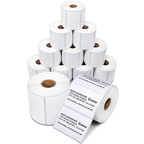 Aegis Adhesives - 3 X 2 Direct Thermal Labels for Shipping, Postage, Perforated & Compatible with Rollo, Zebra, & Other Desktop Label Printers (12 Rolls, 700/Roll)