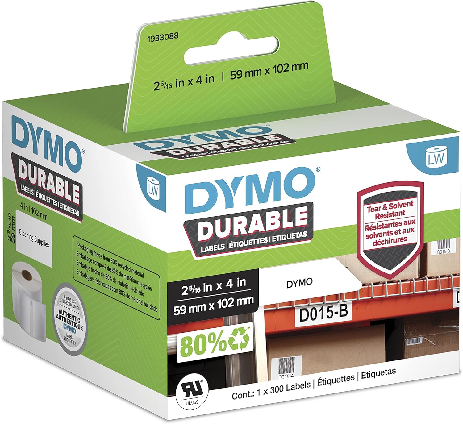 DYMO Durable 2-5/16x4