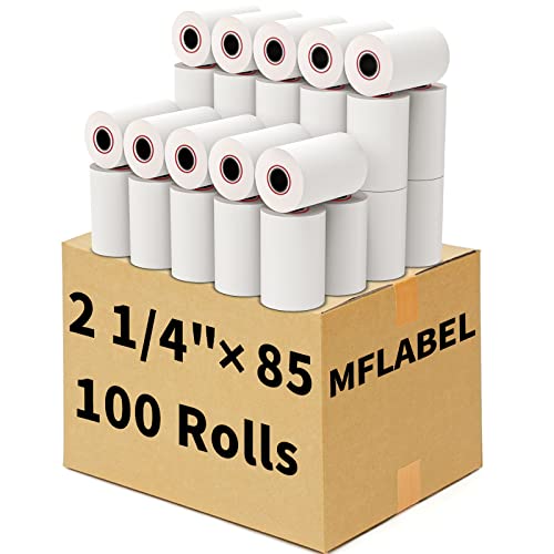 MFLABEL 100 Rolls 2 1/4 x 85' Thermal Paper