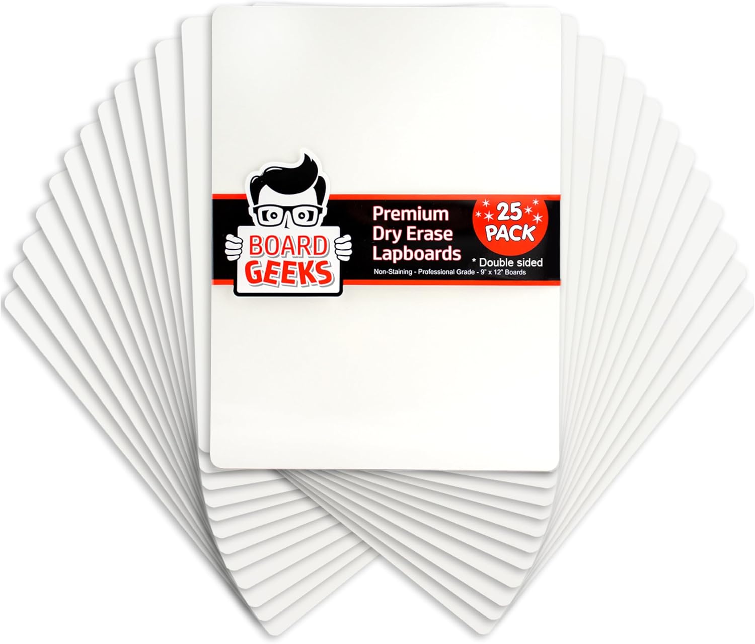 Board Geeks 25 Pack Small White Boards