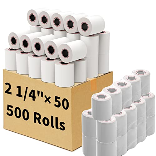MFLABEL 2 1/4" x 50' Thermal Papers Cash Register POS Receipt Paper Credit Card Paper 500 Rolls