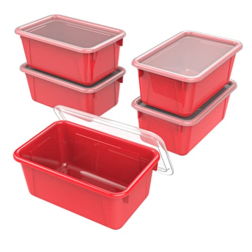 Storex Small Cubby Bins (Red) 5-Pack