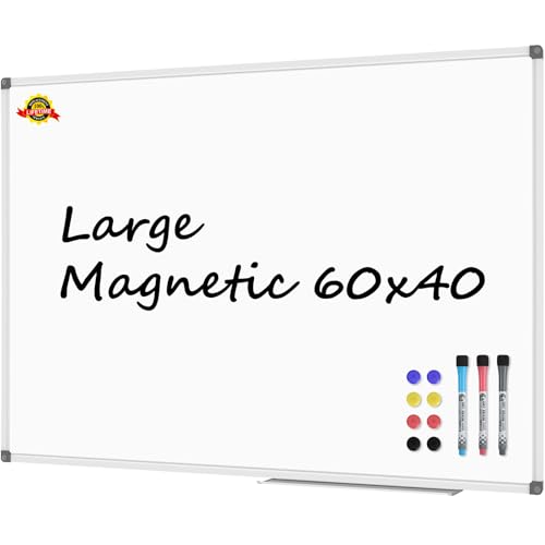 Lockways Large 60" x 40" Magnetic Dry Erase White Board
