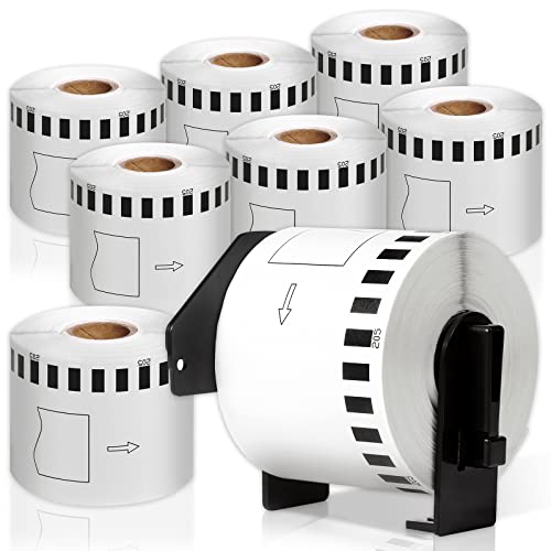 COLORWING DK-2205 Continuous Paper Labels Replacement for Brother DK2205 2.4" x 100Ft(62mm x 30.48m) Shipping Address Labels, for QL-800, 810W, 820NWB, 1110NWB, 8 Rolls with 1 Frame