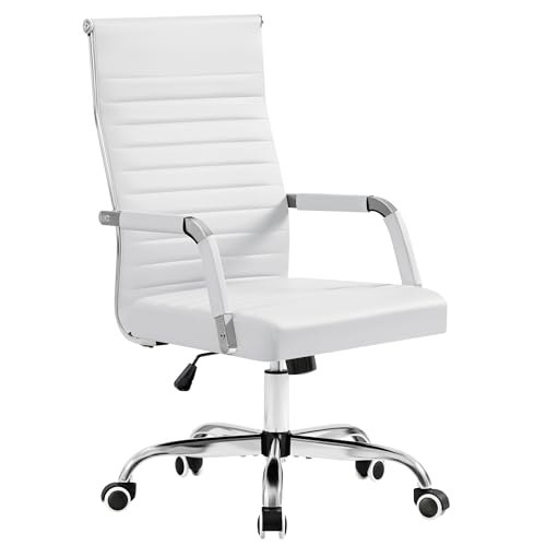 Furmax Ribbed Office Desk Chair (White)