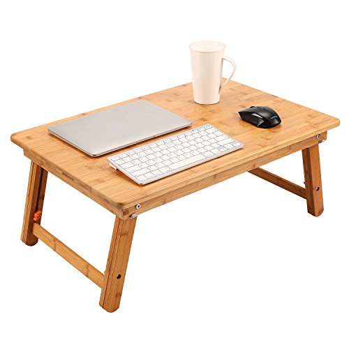 Large Size Laptop Tray Desk Nnewvante 25.6x17.7in Bamboo Floor Desk Low Table,Foldable Adjustable Study Writing Gaming Breakfast Serving Floor Table Support 18in Laptop w' 4 Leg Lock