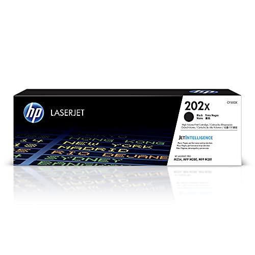 HP 202X Black High-yield Toner Cartridge for HP Printers | Works with Color LaserJet Pro M254, Color LaserJet Pro MFP M281 Series | CF500X