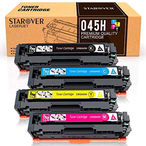 STAROVER Compatible Toner Cartridges Replacement for Canon 045 045H CRG-045H Toner for Canon Color imageCLASS MF634Cdw MF632Cdw LBP612Cdw LBP612C LBP612 MF632 MF632C 634C MF634 Laser Printer (4 Pack)