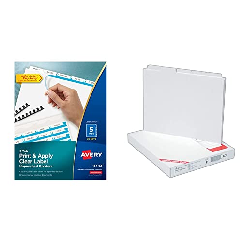 Avery 5 Tab Unpunched Dividers