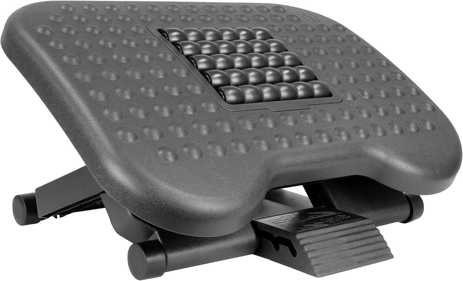 Mount-It! Ergonomic Under Desk Footrest | Massaging Foot Support for Foot Comfort | Office Tilting Footrest with 3-Level Height Adjustment Against Swelling