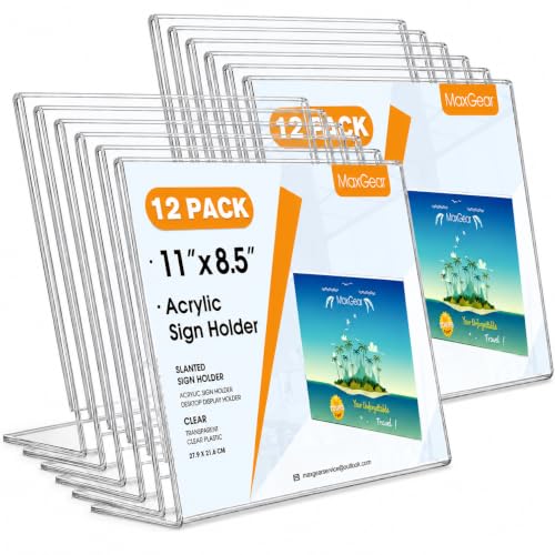 MaxGear 8.5x11 Slant Back Table Top (12 Pack)