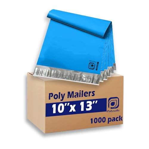 POLYSELLS 1000 pcs 10x13 Blue Poly Mailers