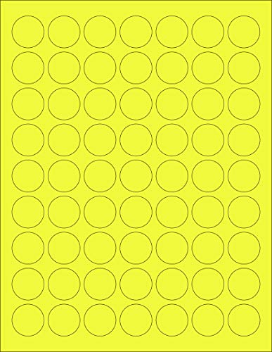 NextDayLabels 1" Round Neon Yellow