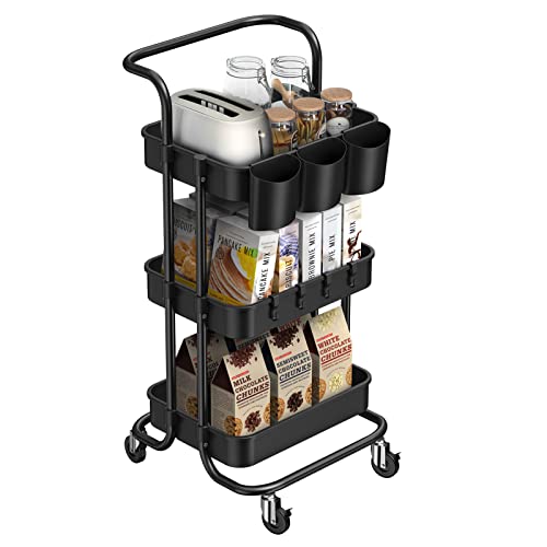 alvorog 3-Tier Rolling Utility Cart