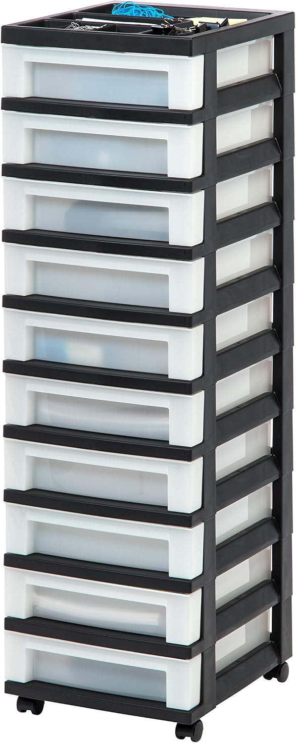 IRIS USA 10-Drawer Rolling Storage Cart