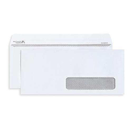 500 Self Seal Number 10 Single Right Window Envelopes - Security Lining - Designed for Secure Mailing of Invoices, Documents, and Business Statements, 4 1/8 x 9 1/2 Inches, 500 Ct