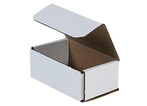 Secure Seal Shipping Boxes - 5x3x2" Mailers - White Foldable Corrugated Cardboard Packaging (Bulk 100 Pack)
