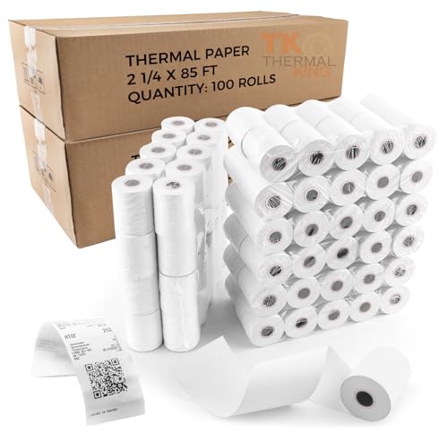 (200 Rolls) 2 1/4" x 85' Thermal Paper, POS Receipt Paper for Retail Business Cash Register, Fits Most Credit Card Terminal