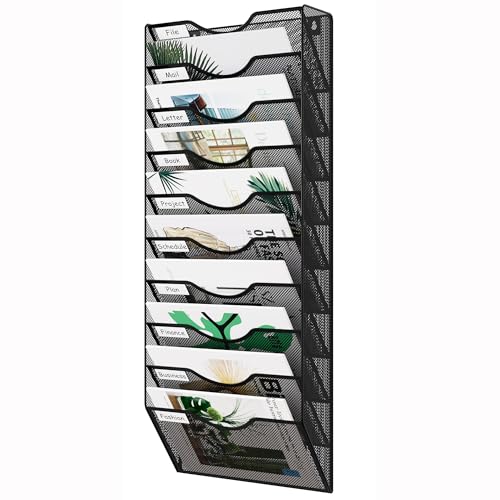 EasyPAG 10 Pocket Mesh Hanging Wall File Organizer