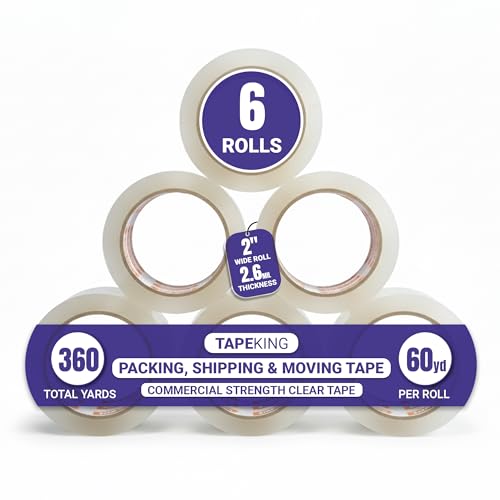 Tape King Quiet Clear Packing Tape (6 Rolls)
