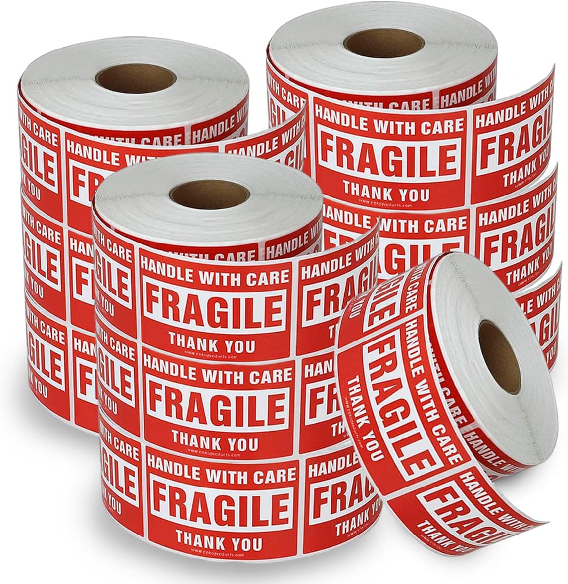 enKo - 2 x 3 Inch Fragile Stickers Handle with Care Warning Packing Shipping Label - Permanent Adhesive (10 Roll, 5000 Labels)