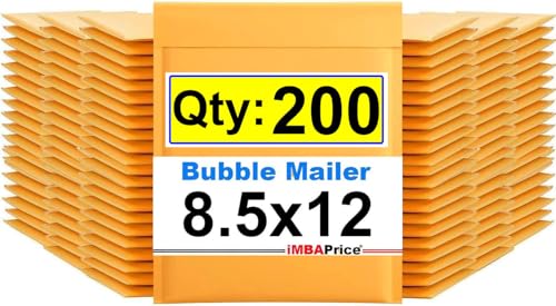 iMBAPrice 200-Pack #2(8.5"x12") Kraft Bubble Mailers Padded Envelopes, Total 200 Envelope